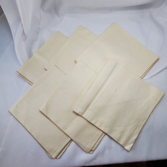 VTG Set Of 6 Beige Linen Napkins 16x16 Inches For Dining & Events - Picture 8 of 8